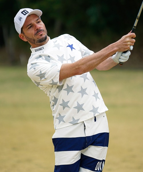 幸せなふたりに贈る結婚祝い DIVINER GOLF T GOLF」星総柄半袖モックネック 「DIVINER ゴルフ パーツ
