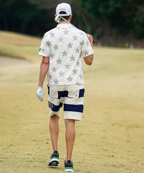 DIVINER GOLF ゴルフ 「DIVINER GOLF」星総柄半袖モックネック T