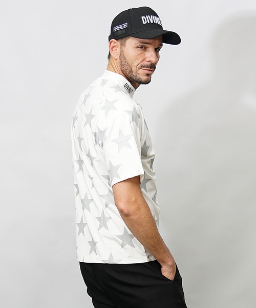 DIVINER GOLF ゴルフ 「DIVINER GOLF」星総柄半袖モックネック T