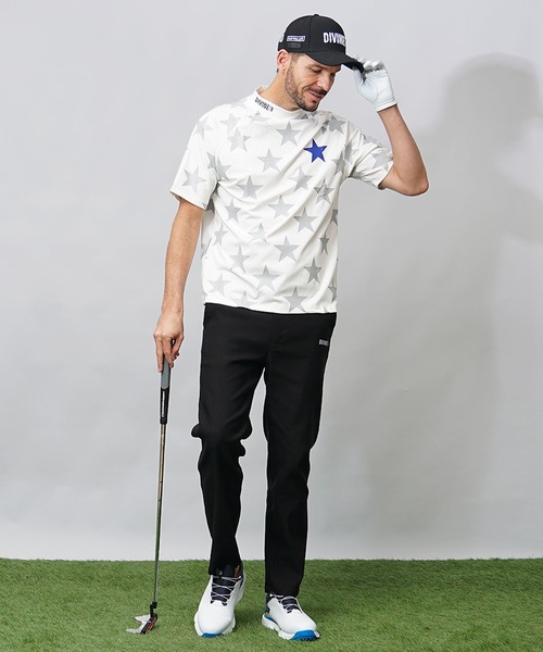 DIVINER GOLF ゴルフ 「DIVINER GOLF」星総柄半袖モックネック T