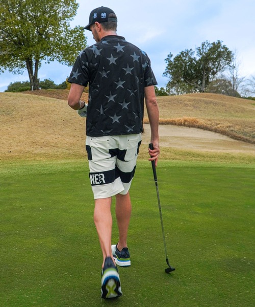 DIVINER GOLF ゴルフ 「DIVINER GOLF」星総柄半袖モックネック T