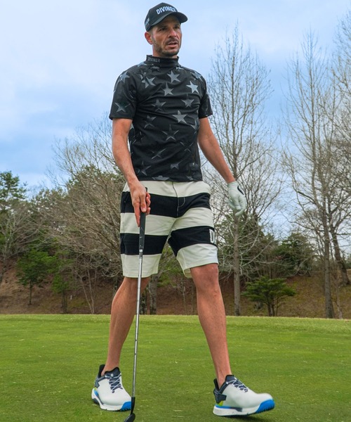 DIVINER GOLF ゴルフ 「DIVINER GOLF」星総柄半袖モックネック T