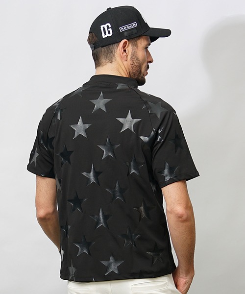 DIVINER GOLF ゴルフ 「DIVINER GOLF」星総柄半袖モックネック T