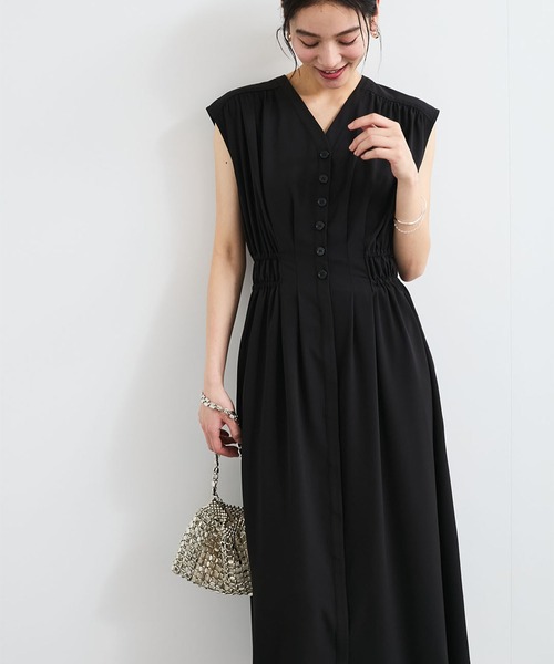 VIS（ビス） ワンピース 「接触冷感/洗える」ウエストギャザー