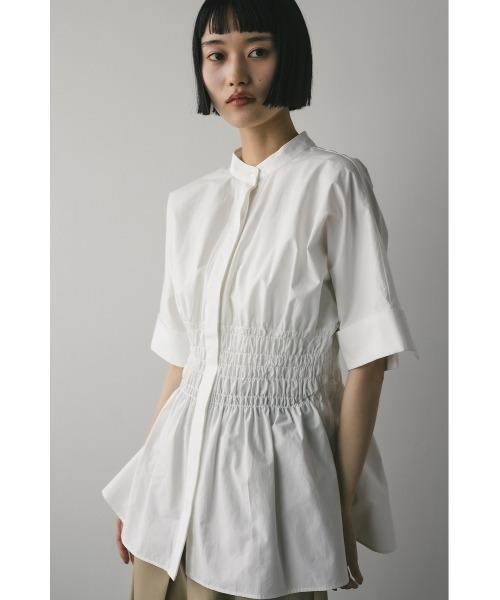 ブラウス シャツ MIXホースPT　小衿ブラウス レディース STYLEMIXER ブラウス シャツ ウエストシャーリングシャツ「春服