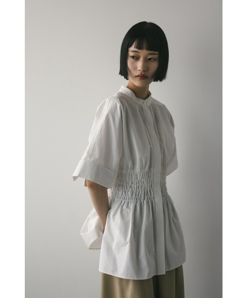 ウエストシャーリングシャツ【春服】新作ブラウス STYLEMIXER ブラウス シャツ ウエストシャーリングシャツ「春服