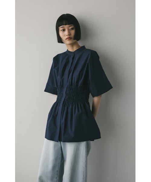 ブラウス シャツ MIXホースPT　小衿ブラウス レディース STYLEMIXER ブラウス シャツ ウエストシャーリングシャツ「春服