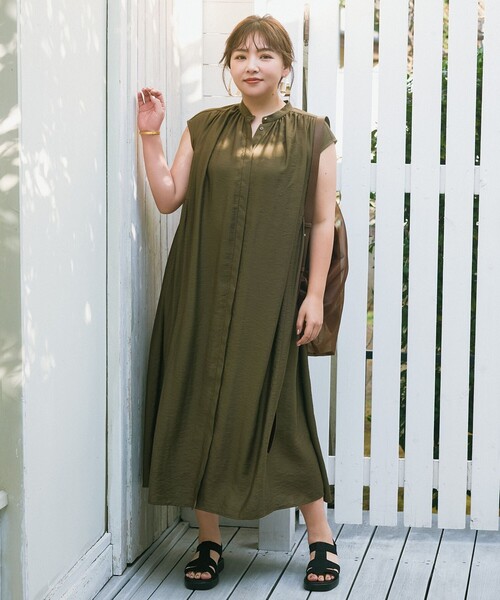 最終お値下げ❣️UNFILO【極美品】ヴィンテージシアギャザーワンピース 今季M UNFILO ワンピース 「撥水/接触冷感」ヴィンテージシアー