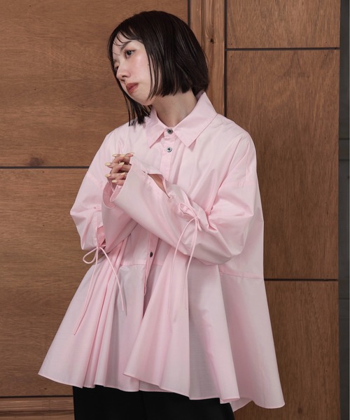 マルチサイズ ブラウス シャツ フレアスリーブブラウス レディース NATURAL BEAUTY BASIC マルチサイズ ブラウス シャツ サテン