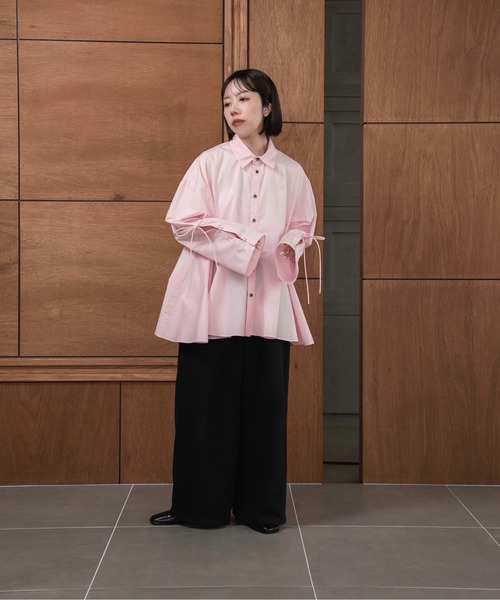 ブラウス シャツ FLARE SLEEVE BLOUSE レディース lawgy ブラウス シャツ flare sleeve arrange shirt / フレア