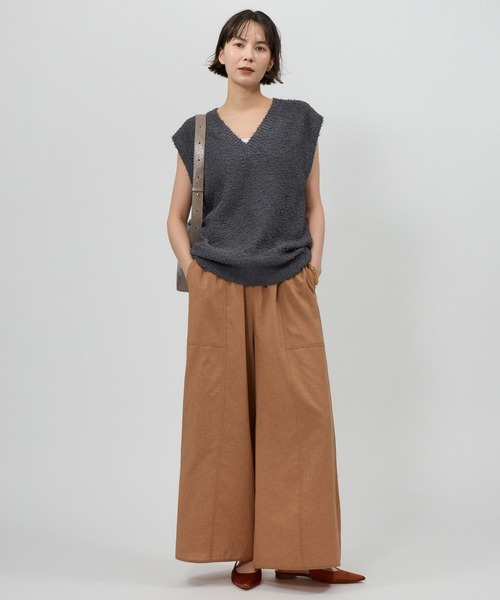 BABYLONE パンツ リネンライクワイドパンツ レディース