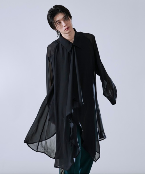 Ellno Loset（エルノロゼット） シャツ イレヘムレイヤードシアー