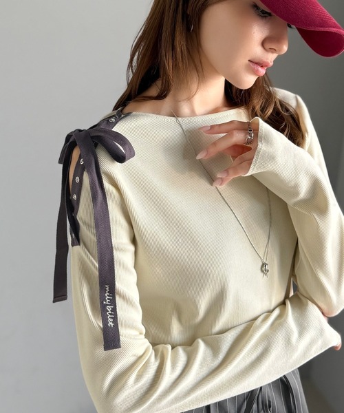 完売♡肩リボン2wayオフショルニット 定価16200円 新品未使用 オフショルリボンニットトップス – Darich