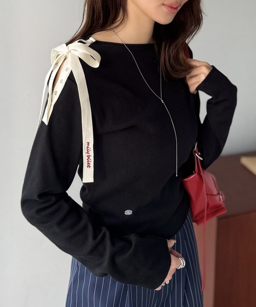 mily bilet tシャツ 「mily bilet」甘さを添える大人の肌見せ。肩