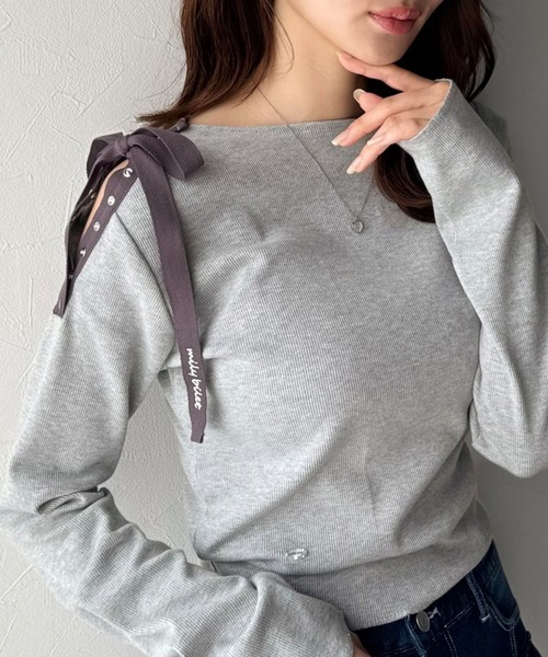 mily bilet tシャツ 「mily bilet」甘さを添える大人の肌見せ。肩