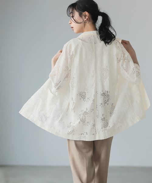 itto ジャケット テーラードジャケット レースハーフスリーブ