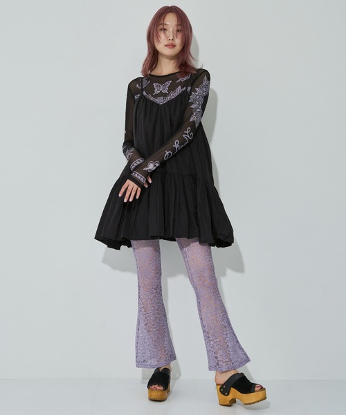 anna sui nyc ワンピース ギャザーフレアキャミワンピース : ZOZOTOWN