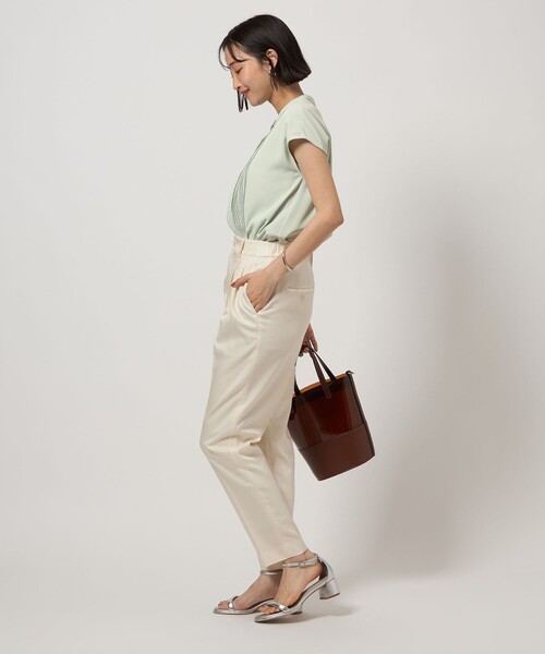 【24SS】green label relaxing洗えるピコピンタックブラウス green label relaxing ブラウス シャツ ピコピンタック フレンチ