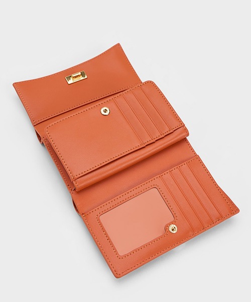 CHARLES & KEITH 三つ折り財布 オレンジ CHARLES ＆ KEITH 「CHARLES & KEITH」 財布 XX-SMALL オレンジ