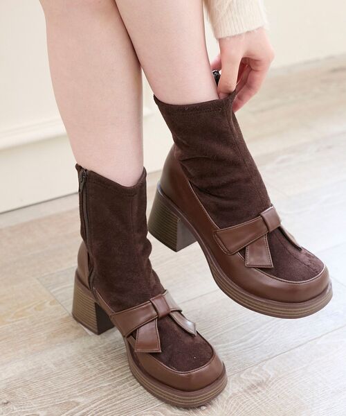 厚底2WAYリボンスニーカー マジェスティックレゴン MAJESTIC LEGON
