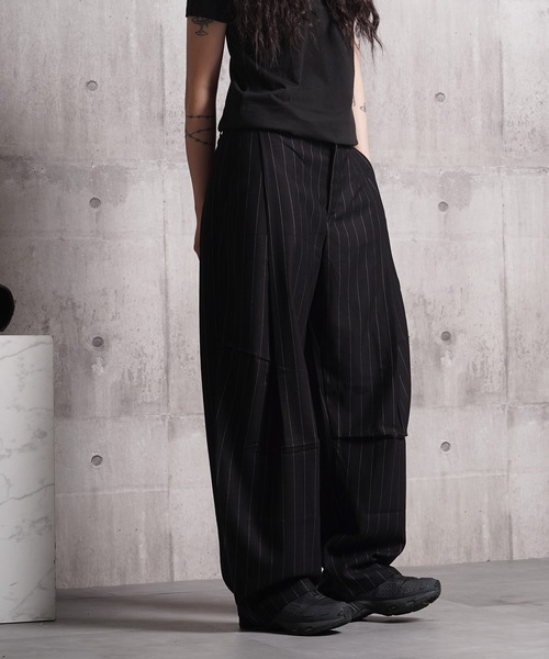 スラックス 「D-LAND」ディープタック ストライプ ワイドカーブ / Deep