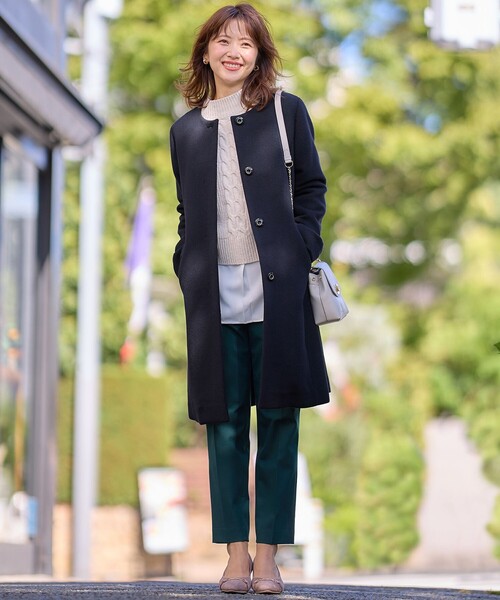 「ANY SIS」 ノーカラーコート 4 パープル レディース_画像2