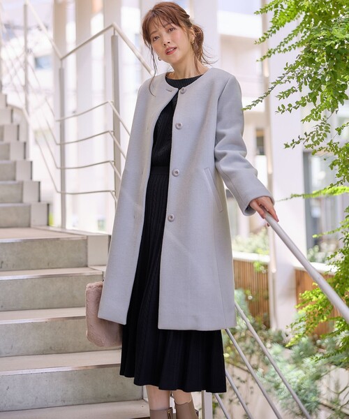 「ANY SIS」 ノーカラーコート 4 パープル レディース_画像6