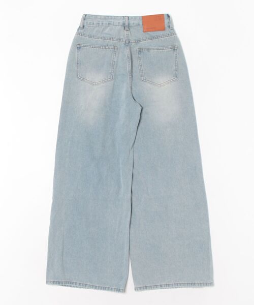 [AsRiRe] повреждение обработка Denim брюки M sax голубой женский 