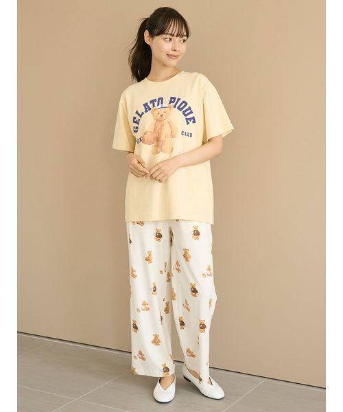 新品未使用　レア　GELATO PIQUE 　ベア　ルームウェア　ロングパンツ ウォッシングベア柄ロングパンツ(ロングパンツ)｜ルームウェア