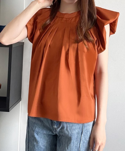 ブラウス シャツ フレンチスリーブブラウス レディース