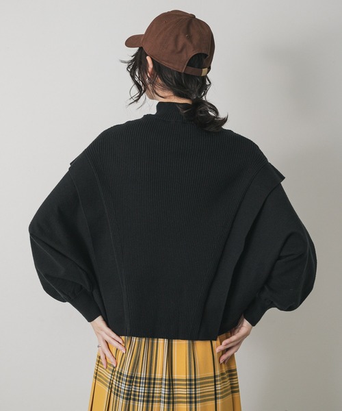 レザレグション 防風 ロゴ ニット ネイビー レザレグション 防風 ロゴ