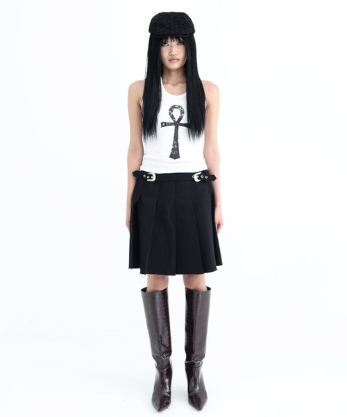 KAIYA タンクトップ ノースリーブ 「KAIYA」Ankh Halter neck tank top