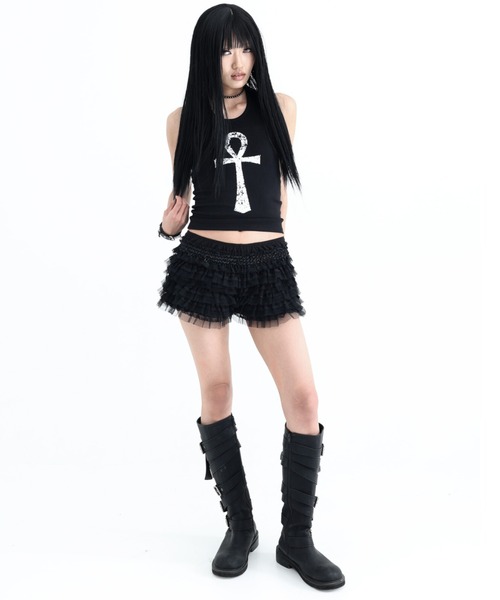 KAIYA タンクトップ ノースリーブ 「KAIYA」Ankh Halter neck tank top