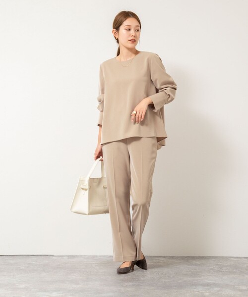 試着のみ✨ Rene ウォッシャブル パール フレア トップス ブラウス NOLLEY'S ブラウス シャツ 「セットアップ対応」ウォッシャブル