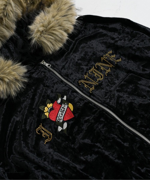 パーカー A'GEM/9 × .kom 「A'GEM/9/エージェムナイン」 Ed Hardy ベロアフーディパーカー レディース メンズ_17