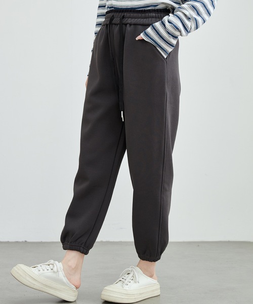DAYRA パンツ ソリッドカラー ウエスト イージー ジョガー パンツ