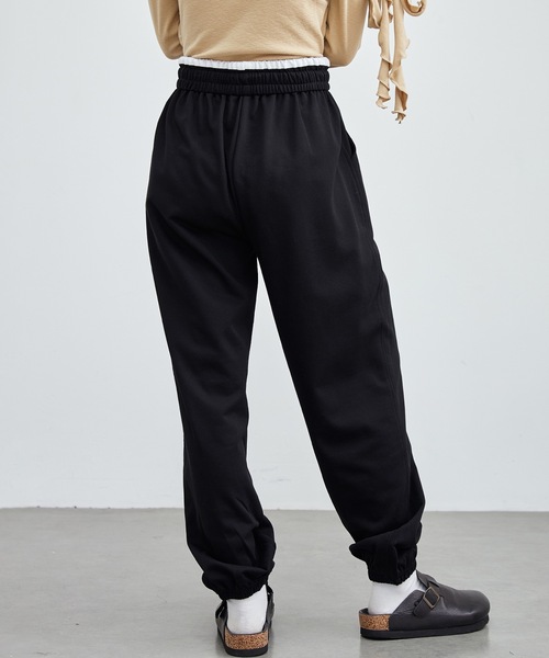 DAYRA パンツ ソリッドカラー ウエスト イージー ジョガー パンツ