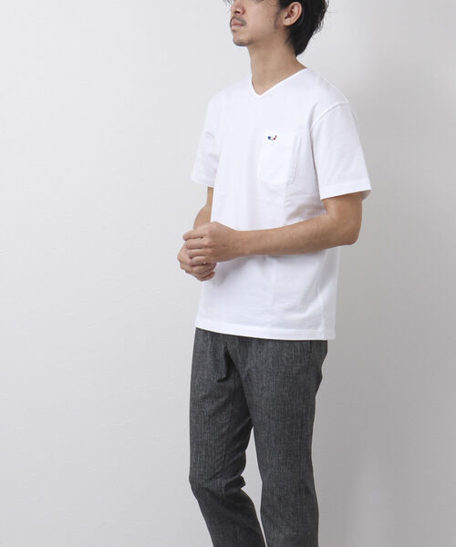 「NOLLEY'S goodman」 半袖Tシャツ M グレイッシュベージュ メンズ_画像4