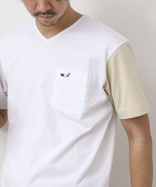 「NOLLEY'S goodman」 半袖Tシャツ M グレイッシュベージュ メンズ_画像8