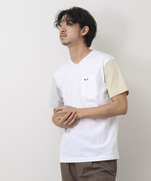 「NOLLEY'S goodman」 半袖Tシャツ M グレイッシュベージュ メンズ_画像9