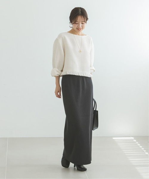 NOBLE（ノーブル） ブラウス シャツ 「追加」ツイードショートトップス