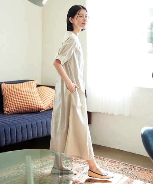 「Sunny clouds」 半袖ワンピース X-LARGE グリーン レディース_画像3