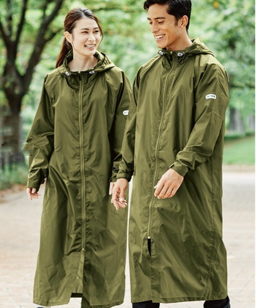 オリーブグリーン フード付きカッパ OUTDOOR PRODUCTS（アウトドアプロダクツ） カッパ レインコート