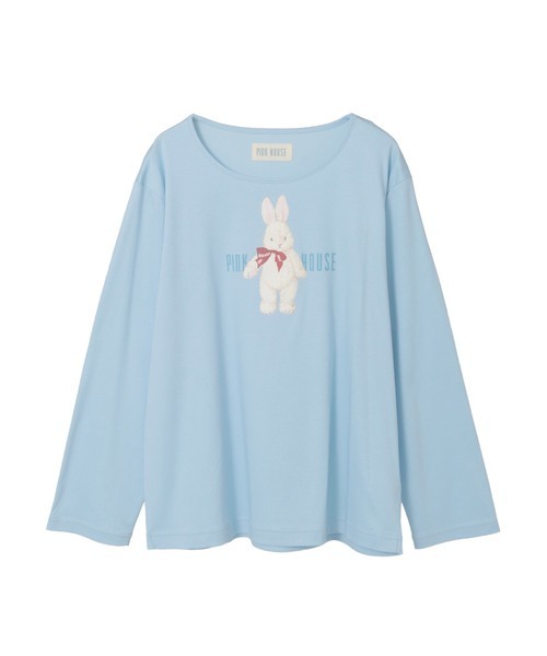 PINK HOUSE（ピンクハウス） tシャツ バラ園うさぎプリントカットソー