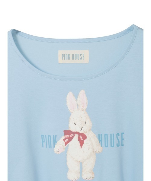 PINK HOUSE（ピンクハウス） tシャツ バラ園うさぎプリントカットソー