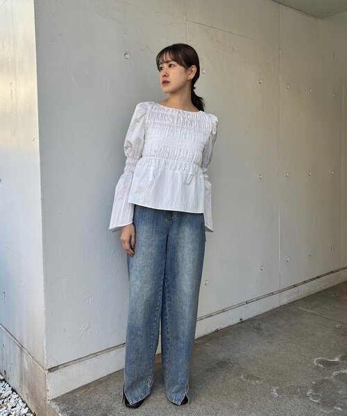 SHENERY（シーナリー） ブラウス シャツ シャーリングブラウス