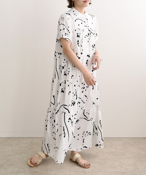 「LHELBIE」 半袖ワンピース FREE ホワイト レディース_画像2