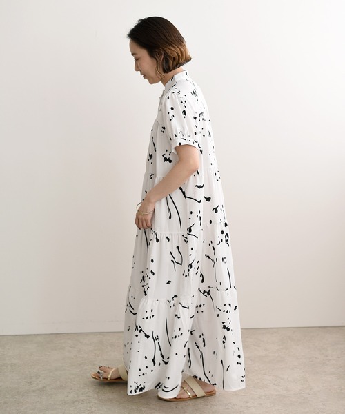 「LHELBIE」 半袖ワンピース FREE ホワイト レディース_画像3