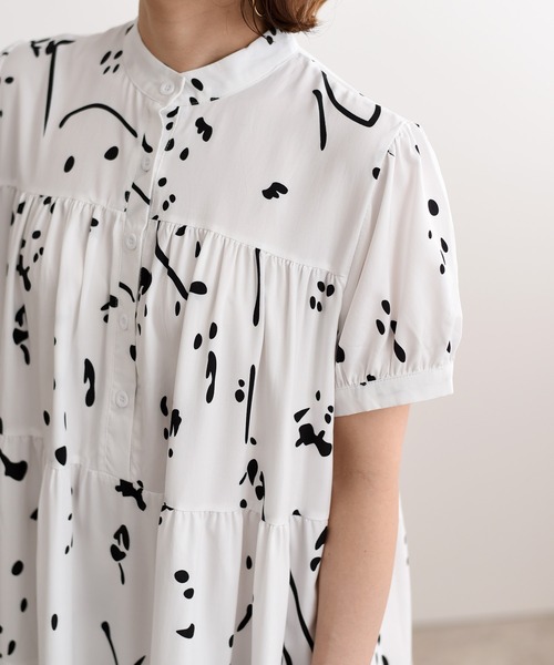 「LHELBIE」 半袖ワンピース FREE ホワイト レディース_画像6