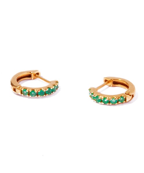 ピアス 「les bon bon」embrace emerald pierce pair/エンブレイス エメラルド ピアス BOB798 レディースの画像